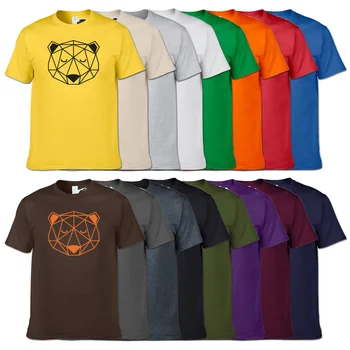 Geométrico de Oso pardo en la Cabeza T-shirt 2018 Nueva Nórdicos Animal de Bosque Bear Camiseta de Moda Creativo de Diseño de camisetas Casual Tops Camisetas