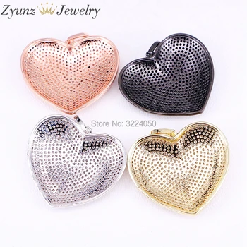 5PCS AZYZ300-4100 Micro Pave Completo CZ Piedra Preciosa del Corazón del Collar de los Colgantes de las Mujeres de la Señora de la Joyería