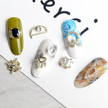 5pcs de lujo de la flor de amor 3D nail art circón joyas de uñas cristales de diamantes de imitación de uñas accesorios del arte del clavo de la decoración de uñas de los encantos