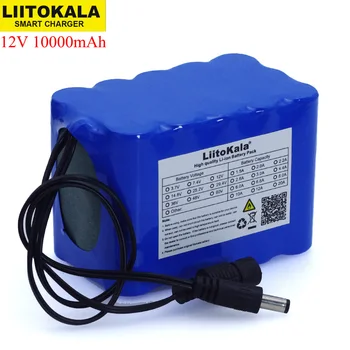 Liitokala 12V 10Ah 18650 li-lon batería 12.6 V 10000mAh con BMS Circuito de la Junta de Protección de DC 5.5*2.1 mm fuente de alimentación de respaldo