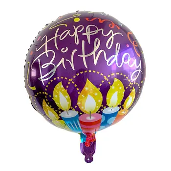 10pcs/lote Nuevo de 18 pulgadas, Impreso Feliz cumpleaños de aluminio globo de cumpleaños de los niños de la ducha del bebé de helio papel de aluminio globo decoración del partido