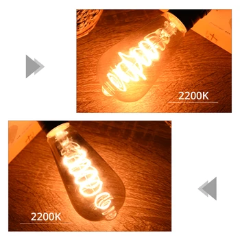 Ampolleta LED E27 3W 85-265V Regulable Bombillas Incandescentes ST64 E27 LED de la Vendimia de Antigüedades Retro Edison Bombillas Lampada