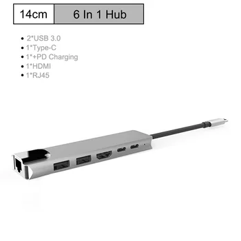 9-en-1 USB Tipo C HUB Con HDMI RJ45 PD Cargo SD/TF Lector de Tarjetas USB-C Hub Splitter Para Portátil Macbook Pro Accesorios Multi HUB