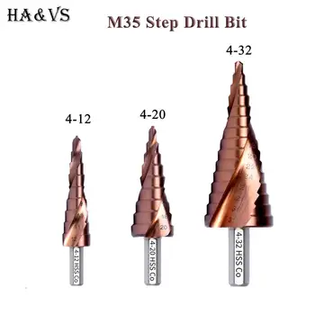 M35 5% de Cobalto HSS Paso Broca HSS CO de Acero de Alta Velocidad Cono Triángulo Mango de Metal Brocas Conjunto de herramientas Agujero de corte Para I