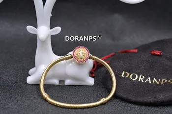 DORANPS Rosario Religión de la joyería 18K chapado en oro pulsera de perlas de las mujeres del encanto pulseras para niñas joyerías regalos