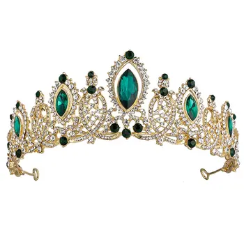 KMVEXO de la Boda de Novia Rojo Azul Cristal Tiaras Coronas de Princesa Desfile de Graduación de diamantes de imitación Velo, Tiara Diadema de Novia Accesorios para el Cabello