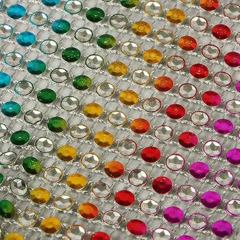 ZOTOONE 10Yard 24Rows Pegamento en arco iris de diamante de imitación de Malla de Cristal del ajuste de la Base de Plástico Coser Para DIY Artesanía de la Joyería de la Boda Decoración