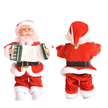 Eléctrica de Santa Claus, Muñeco de Mano de Órganos Santa de Música de Juguete de Navidad Colgante de Adorno para Piscina al aire libre de la Fiesta en la Casa de la Puerta