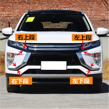 Car Styling para Mitsubishi Eclipse Cruz 2018-2020 ABS parachoques delantero de la barra de recorte Delantero de la Parrilla de Alrededor de ajuste de Carreras de Parrillas de Recorte