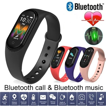 Reloj M5 Reloj Inteligente 2020 Bluetooth De La Llamada De La Música De La Banda Inteligente De Los Deportes De La Prenda Impermeable De La Frecuencia Cardíaca Sangre PressureWristband Inteligente De Pulsera