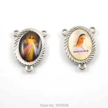 2016 de la moda de Jesús católica de rosario centro de la pieza utilizada en rosario collar connenctor
