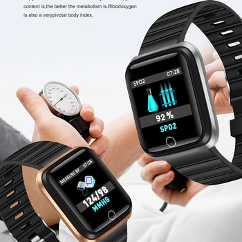 LIGE reloj inteligente hombres mujeres frecuencia cardíaca presión arterial monitor de llamada de recordatorio social de la información de la aplicación recordatorio inteligente bracele