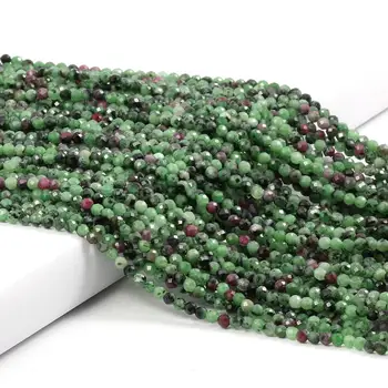 Pequeñas Perlas Naturales de Cuentas de Piedra Epidota de 3 mm de Sección Suelta Perlas para la Joyería del Collar DIY Pulsera de los Accesorios (38cm)