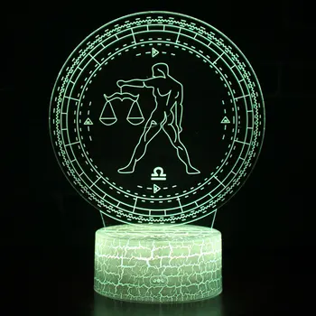 Capricornio tema 3D Lámpara de luz de noche LED 7 Colores Cambio de Toque de Humor de la Lámpara de regalo de Navidad Dropshippping