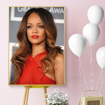 Lienzo De Arte De La Pared Encantadora Dama Fotografías Impresas Hip-Hop Cantante De Cartel De Pinturas Rihanna Decoración Para El Hogar Modular Para Salón De Marco