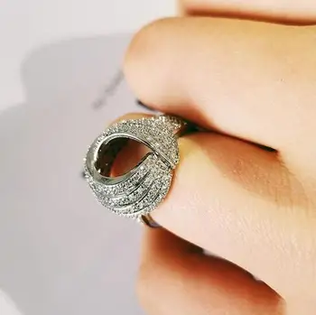 925 de la plata esterlina de la Perforación de los Anillos de compromiso para las mujeres de regalo para las Señoras de la joyería de la marca del dedo anillo de mayorista