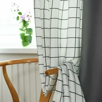 Moderno Simple Gris Costuras Estilo de las Cortinas para el Dormitorio, Sala de estar de la tela Escocesa de Diseño de las Cortinas del Balcón Decoraciones