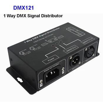 DMX121 DMX512 LED amplificador Divisor;1CH 1 puerto de salida de señal DMX distribuidor AC100V-240V repetidor de señal DMX