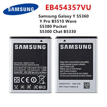 SAMSUNG Original EB454357VU 1200mAh batería Para Samsung Galaxy Y S5360 Y Pro B5510 S5380 Wave S5368 Pocket S5300 Chat B5330
