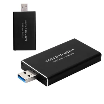 5 gbps, USB 3.0 para mSATA SSD Recinto USB3.0 a mini-Disco Duro SATA adaptador M2 SSD de disco duro Externo Mobile Cuadro