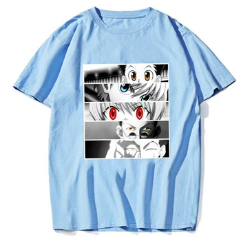 2020 el anime de Hunter X Hunter ojos Camiseta de los Hombres Divertido Tops Hisoka MOROW Graphic Tees de Harajuku Unisex Anime Killua Zoldyck T-shirt
