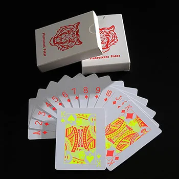 La fluorescencia de PVC de Cartas de Poker Mate Impermeable de Plástico Jugando a las Cartas Para el Regalo/la Fiesta/Familia