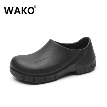 WAKO 2018 Nuevos Hombres del Chef de la Cocina de Zapatos Casual de Trabajo Plana Zapato Antideslizante Cocinar zapatos Para Hombres Machos 39-44