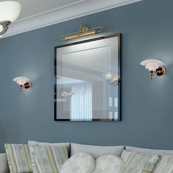 Nórdica Blanca Pared de Vidrio de la Lámpara de Diseño danés Dormitorio Corredor de la Decoración LED E27 Iluminación de la Sala de estar Decoración de Apliques de Pared de Luz