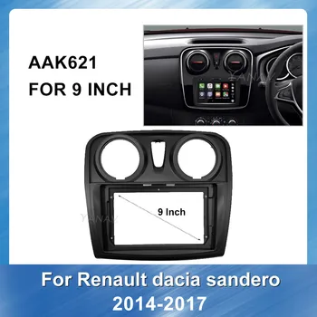 La radio del coche de audio de la Fascia marco de Tablero de instrumentos Para-Renault Dacia Sandero-2017 de GPS del Coche del Panel de Navegación Adaptador de Montaje Kit de marco