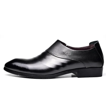 COSIDRAM Nueva 2018 Negocio de la Boda Zapatos de Dedo del pie Puntiagudo Hombres Zapatos de Vestir de Cuero partido Oxford, Resbalón En los Zapatos Formales Para hombres BRM-919