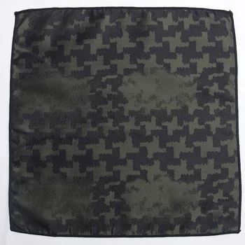 Ejército verde estampado pañuelo de bolsillo con los patrones de pañuelo