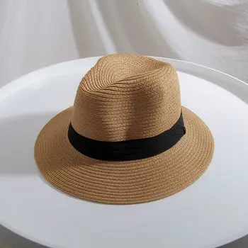 Ymsaid Sombreros para el Sol Sombrero de Panamá Para el Verano de las Mujeres de Hombre Playa de Jazz Sombrero de Paja Para los Hombres UV Tapa de Protección de la Introducción Femme Sombrero Sombrero