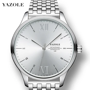 Zegarek niebieski YAZOLE de los Hombres Relojes de los Hombres Impermeable Completo de la Banda de Acero Inoxidable de Cuarzo Masculino Reloj de la Marca de Lujo de Relojes de Negocios