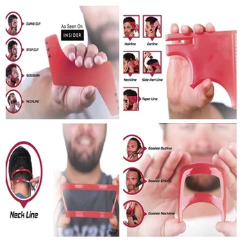 1 Conjunto de los Hombres de Barba Peines Cuello de Pelo de la Guía de la Línea de la Conformación de Estilo de la Plantilla de Revo Kit de Aseo Peine de Recortar la Barba Salón de la Casa de Peluquería