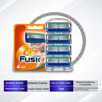 Gillette Fusion5 De Alimentación Original De Hoja De Afeitar Genuino Cinco Capas De Hoja De Afeitar De Seguridad Con Recortador De Precisión De Cassette Para El Afeitado