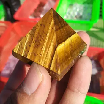 Natural ojo de tigre Energía de la pirámide de cristal de cuarzo punto de piedra de curación 1pcs