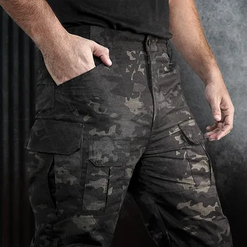 Los hombres Multi-bolsillo Ripstop Resistente al Agua de Camuflaje Pantalones de los Deportes al aire libre de Entrenamiento del Ejército de Caza de Escalada Wearproof Táctico Pantalones