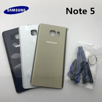 Original Samsung Galaxy Note 5 N920 n920f de la Espalda Cubierta de la Batería en 3D de Cristal de la Tapa de la Carcasa para Samsung Note5 Puerta Trasera Caso de Reemplazo