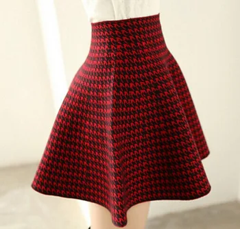 La mujer Otoño Invierno Sexy Faldas Versión coreana De Alta Cintura de Punto Casual Falda a Cuadros 2020 de la Moda de Nueva Mini Falda de Punto