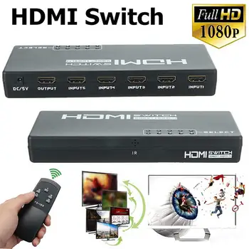 5 Puerto 1080P Conmutador HDMI 4K*2K Conmutador Selector de 5 en 1 Ultra HD Splitter Box Adaptador HDTV PS3 DVD STB Multimedia Dropship