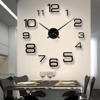 Nueva Decoración Del Hogar Reloj De Pared De Gran Espejo Relojes De Pared De Diseño Moderno Relojes De Pared Diy De La Etiqueta Engomada De La Pared Regalo Único De La Moda Del Reloj