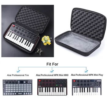 Portable Caso de EVA para Akai Professional MPK Mini MKII&MPK Mini Juego |25-Tecla Ultra-Portátil USB MIDI Drum Pad y Teclado Controlador