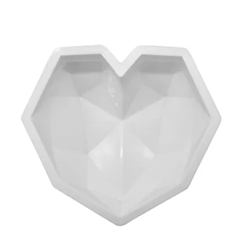 SHENHONG 3D Diamante Corazón de Amor Postre Molde de la Torta del Pop de Silicona Arte Molde 3D Mousse de Hornear Pasteles Silikonowe Moule Decoración
