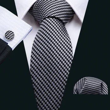 Clásico de 8.5 cm de Ancho, Negro, Blanco de los Hombres de los Lazos Cravate de Lujo Homme Macho Corbatas de Seda Para los Hombres de Traje de Negocios de la Boda Corbata FA-5007
