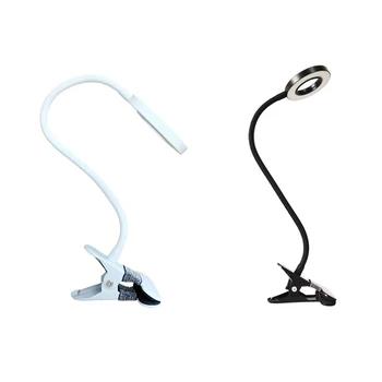 Portátil LED Clip de la Lámpara de Escritorio Flexible 10 Nivel de Atenuación de la Abrazadera de la Lámpara de Mesa Recargable USB para la Noche Leyendo el Maquillaje de la Mesita de Luz