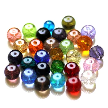 Mayorista 16inches AAA15 Grado AAA de Cristal de la forma del tambor Perlas de vidrio de varios Colores DIY perlas de cristal collar de accesorios