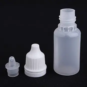 50 pcs botella con gotero, botella de plástico, una botella vacía (frasco + tapón + tapón) - capacidad de 10 ml