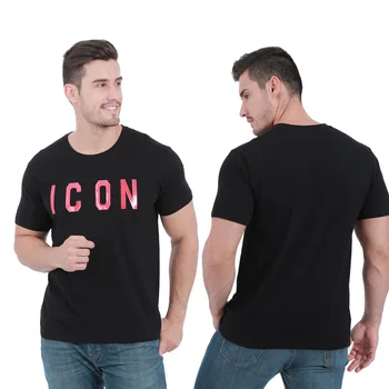 DSQICOND2 DSQ Nueva Marca de Camisetas Casual ICONO Impreso Tops masculino Femenino de Verano Casual de Algodón de Manga Corta T-camisas Sueltas Par de Tops