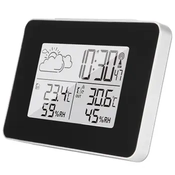 Inalámbrico digital LCD de Previsión de la Estación Meteorológica Reloj despertador Digital de Interior al aire libre del Sensor de la alarma de radio reloj