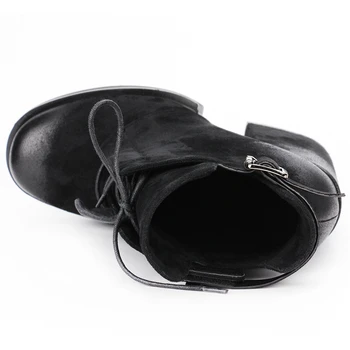 DORATASIA 2019 Nuevas Llegadas Nave de Gran Tamaño 35-41 Gruesos zapatos de Tacón Alto Tobillo Botas de Mujer Zapatos de las Mujeres Zip Negro Zapatos de Mujer